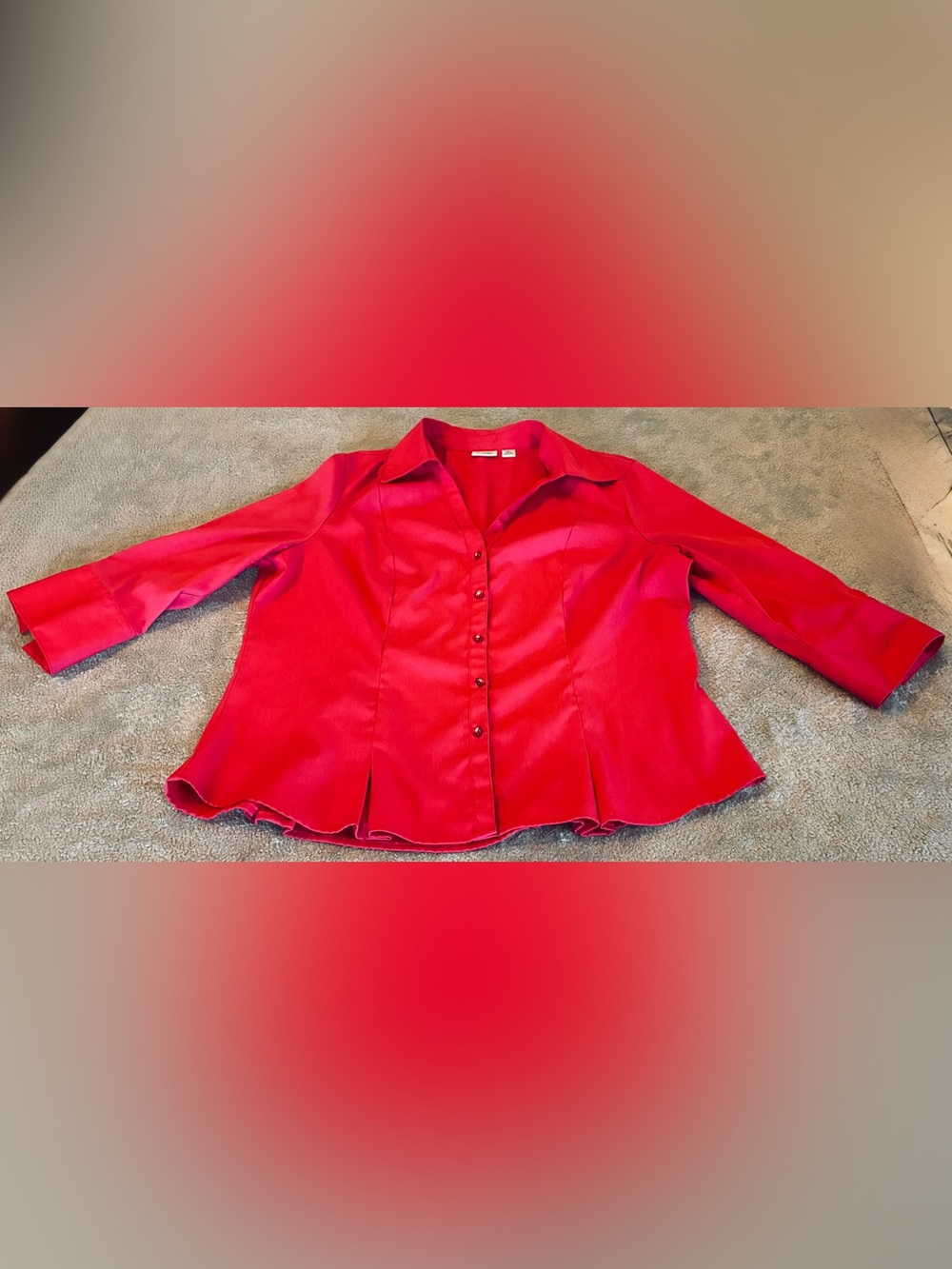 Women's Cato Brand Pink Button-Front Blouse 3/4 in sleeve Size X-LARGE